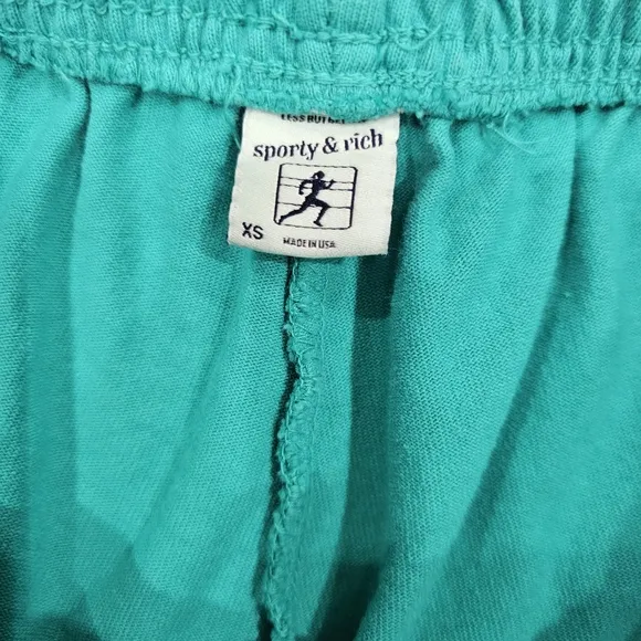 NWOT Sporty &amp; Rich Teal‎ Cotton Athletic Shorts Unisex XS
