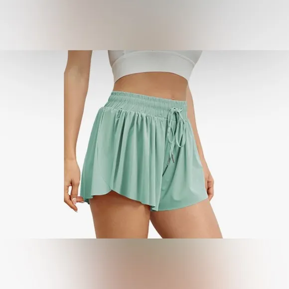 NWT 2 in 1 Flowy Running Shorts Casual Summer Athletic Short, MULTI COLORS