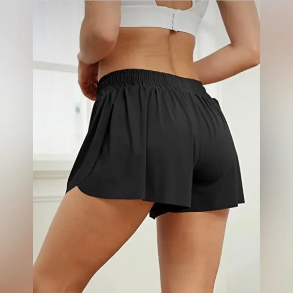 NWT 2 in 1 Flowy Running Shorts Casual Summer Athletic Short, MULTI COLORS