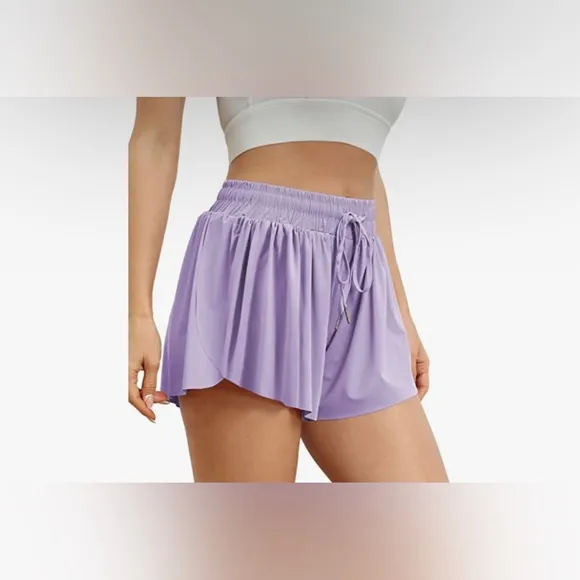 NWT 2 in 1 Flowy Running Shorts Casual Summer Athletic Short, MULTI COLORS