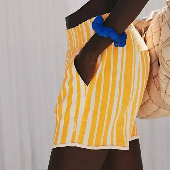 NWT Free People Movement All Star Baggy Orange Striped Shorts