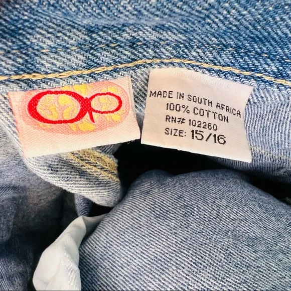 OP Ocean Pacific Vintage 90s High Waisted Blue Jean Denim Shorts XL or Jr 15 16