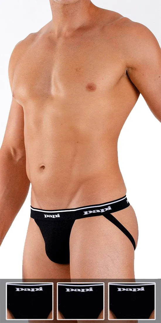 Papi 705910-001 3-Pack - Jockstrap Black (3 Units)
