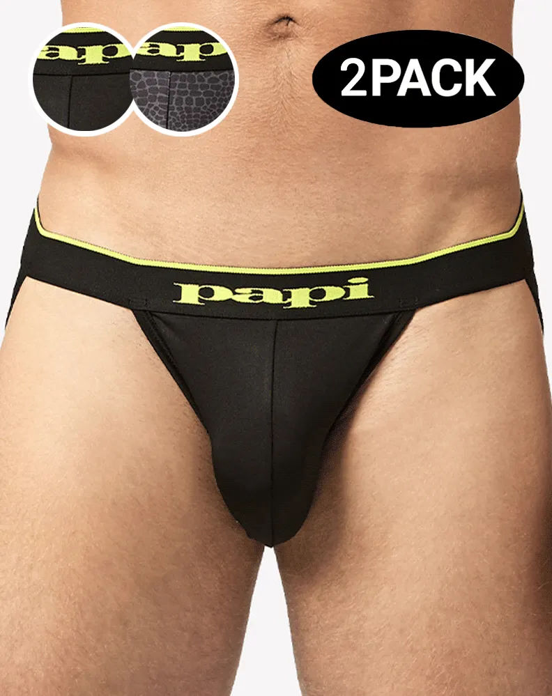 Papi Umpa049 Microflex Jockstrap Charcoal-leopard
