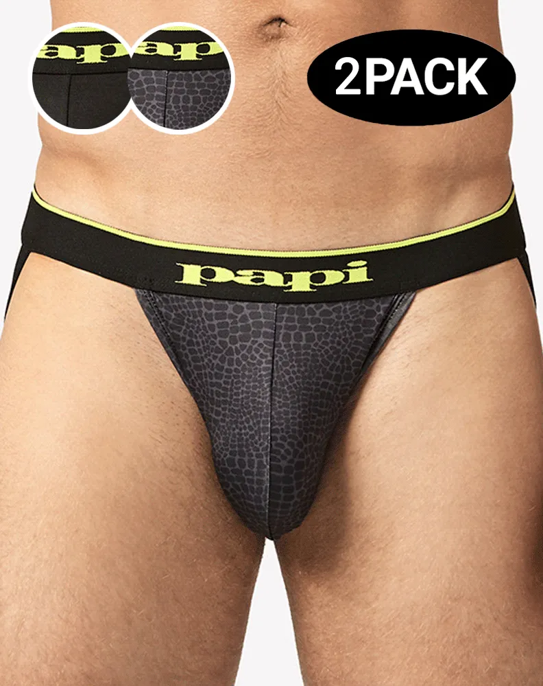 Papi Umpa049 Microflex Jockstrap Charcoal-leopard