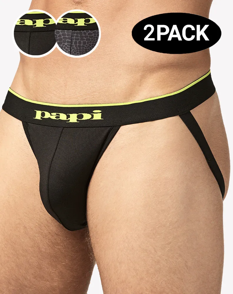 Papi Umpa049 Microflex Jockstrap Charcoal-leopard