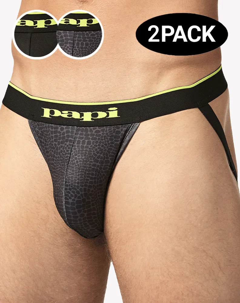 Papi Umpa049 Microflex Jockstrap Charcoal-leopard