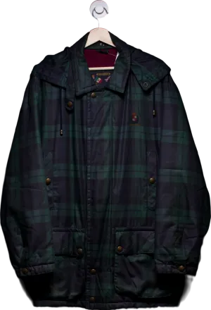Paul & Shark Navy Blue/ Green Plaid Embroidered Climate Control Jacket UK XL
