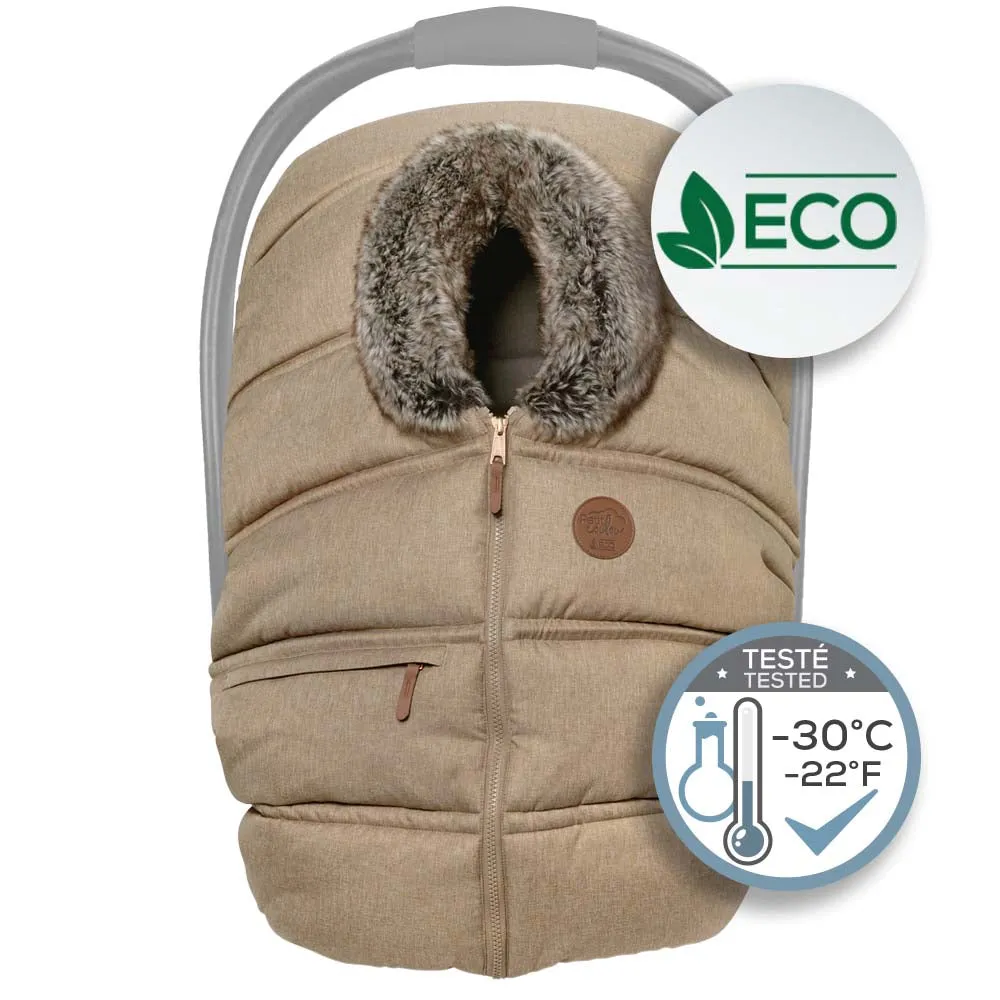Petit Coulou Winter Car Seat Cover - Moka Eco Wolf