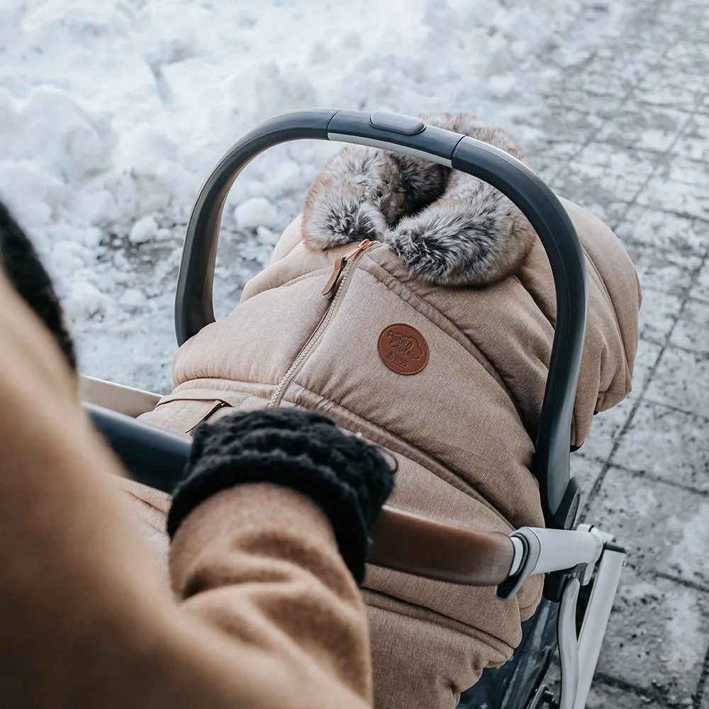 Petit Coulou Winter Car Seat Cover - Moka Eco Wolf
