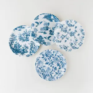 Pictorial Blue & White Melamine Paper Plate Set