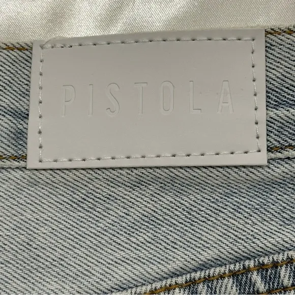 Pistola Devin High Rise Mom Cut Off Shorts Distressed Light Wash St.Tropez 27
