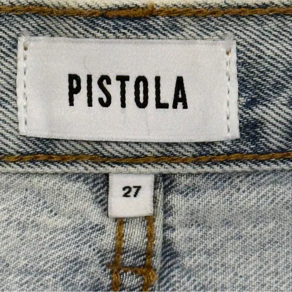 Pistola Devin High Rise Mom Cut Off Shorts Distressed Light Wash St.Tropez 27