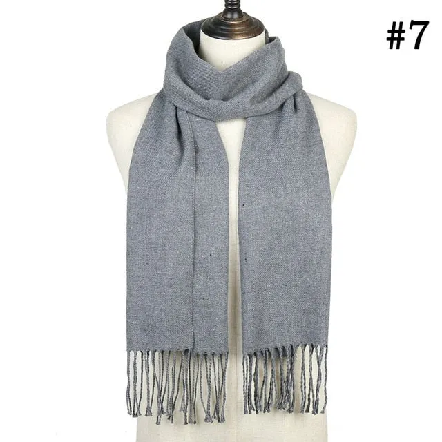 Plaid Cashmere Scarf Shawl and Wrap-around