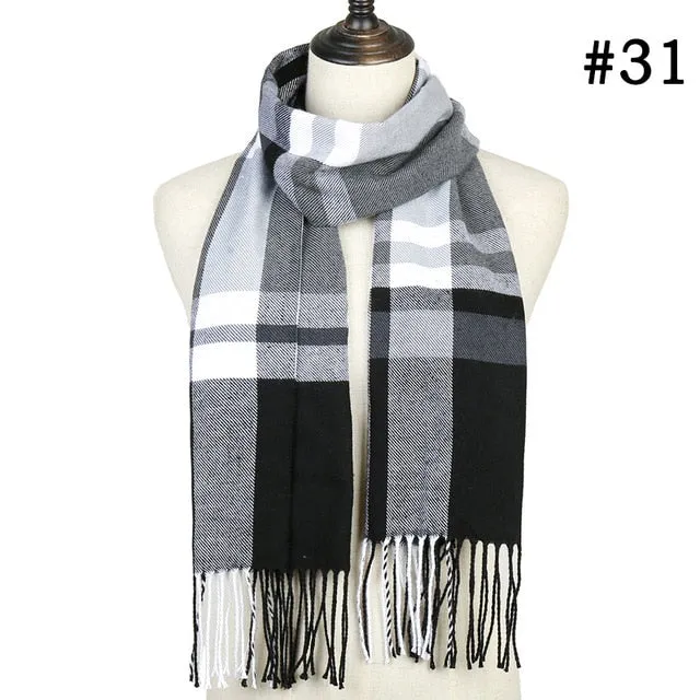 Plaid Cashmere Scarf Shawl and Wrap-around
