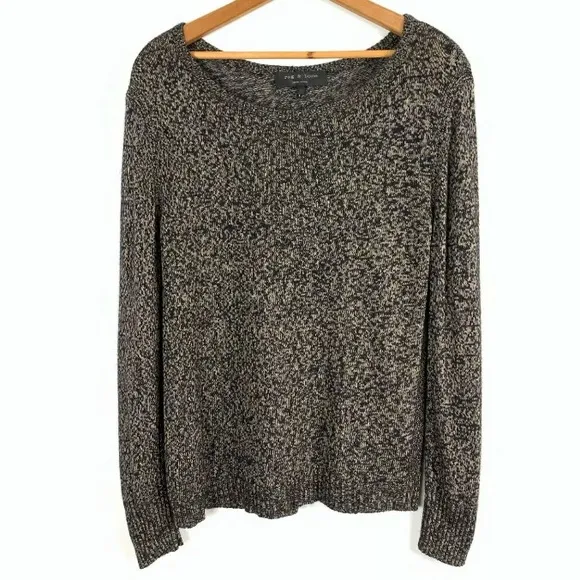 Rag &amp; Bone Angora Blend Multicolored Boatneck Scoop Neck Knit Sweater