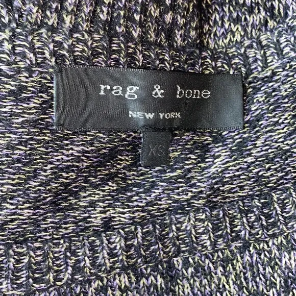 Rag &amp; Bone Angora Blend Multicolored Boatneck Scoop Neck Knit Sweater