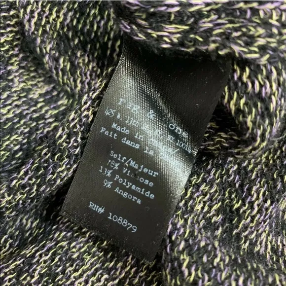 Rag &amp; Bone Angora Blend Multicolored Boatneck Scoop Neck Knit Sweater