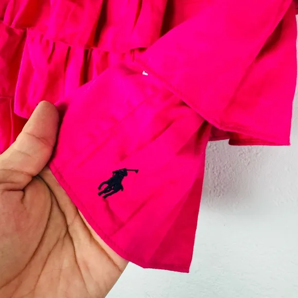 Ralph Lauren Blue Label y2K Vintage Pink Ruffled Tiered Mini Skirt