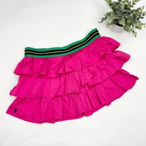 Ralph Lauren Blue Label y2K Vintage Pink Ruffled Tiered Mini Skirt