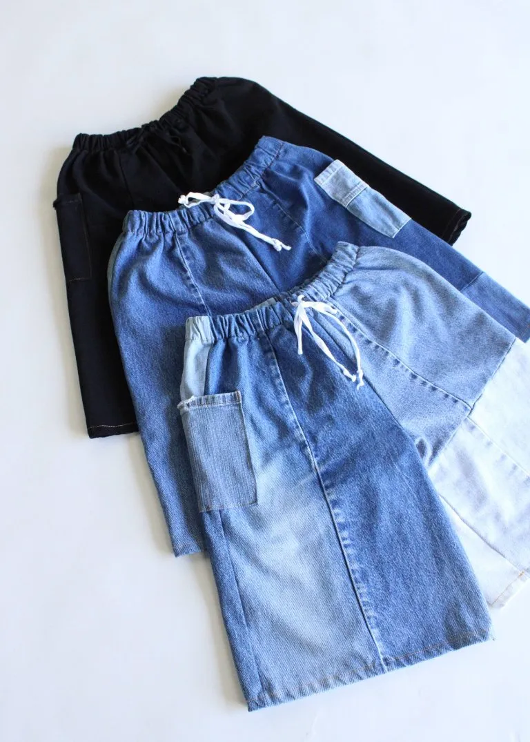 RCYCLD Eco-Denim Wide Leg Jort