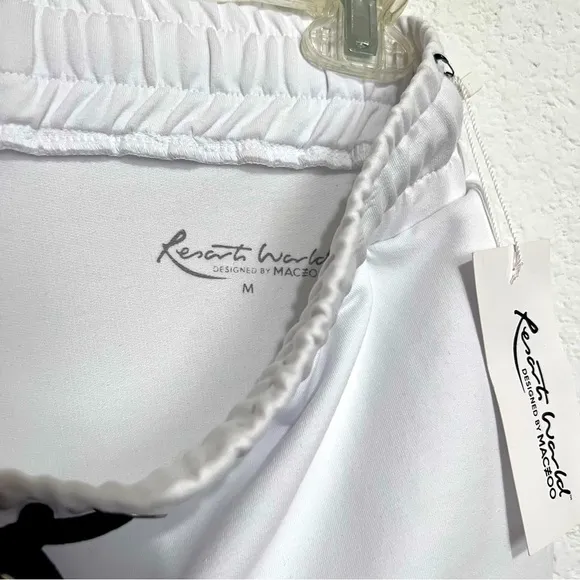 Resort World Designed by MACEOO White Stretch Knit Shorts New Medium