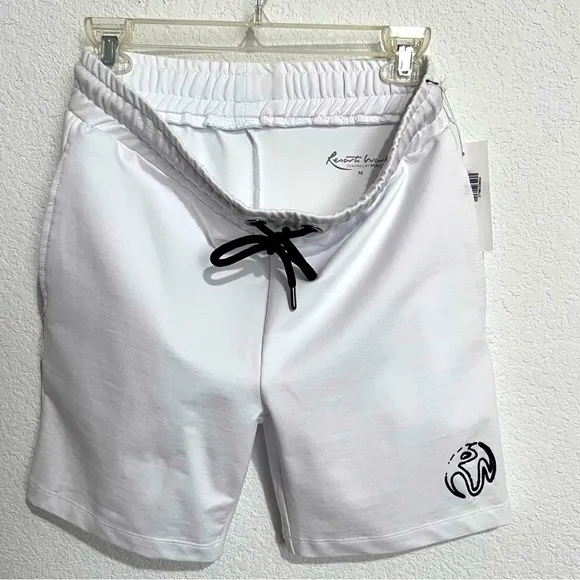 Resort World Designed by MACEOO White Stretch Knit Shorts New Medium
