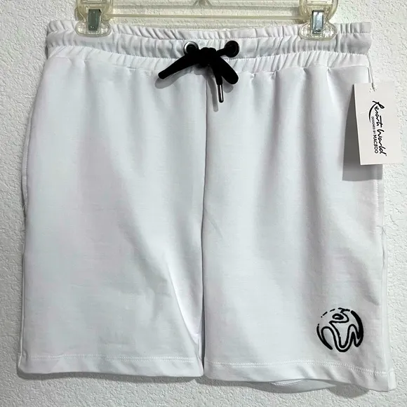 Resort World Designed by MACEOO White Stretch Knit Shorts New Medium