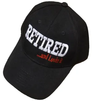 Retired and Loving It Black Baseball Cap Retiree Hat Retirement Party Headwear for Teachers Military Boss Family Co-Worker