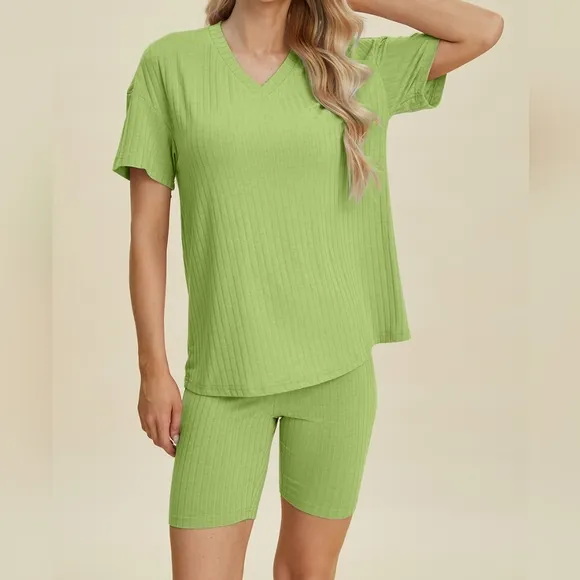 Ribbed Harmony Set - Yellow Green