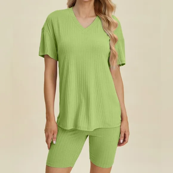Ribbed Harmony Set - Yellow Green