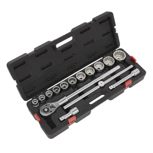 Sealey Premier Socket Set 3/4"Sq Drive 12-point WallDrive® 15pc Metric
