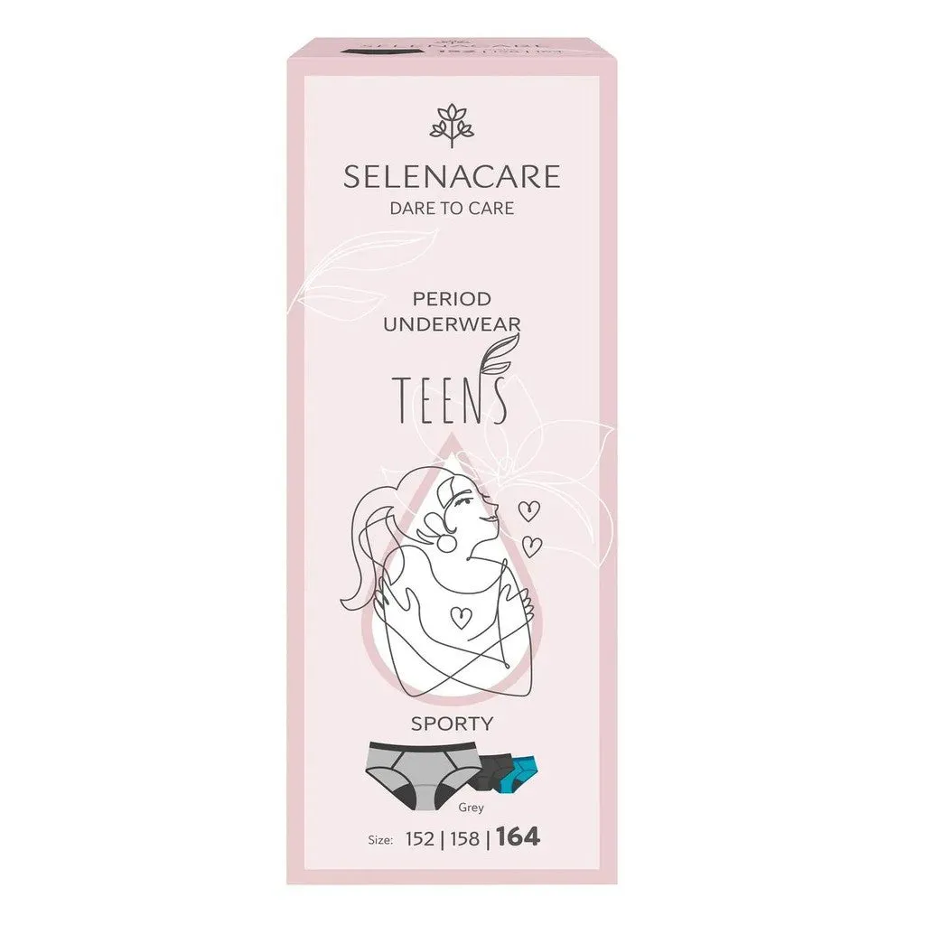 Selenacare | TEENS period panties Sporty Grey Size 164 | 1 box