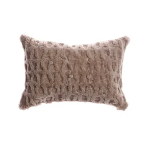 Shearling Amanda Taupe Lumbar Pillow