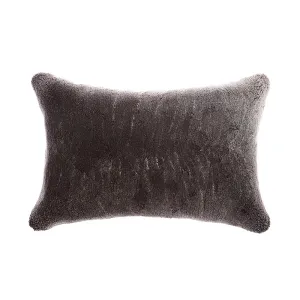 Shearling Charcoal Melange Lumbar Pillow