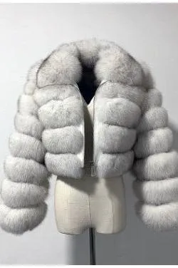 Short lapel imitation fur coat