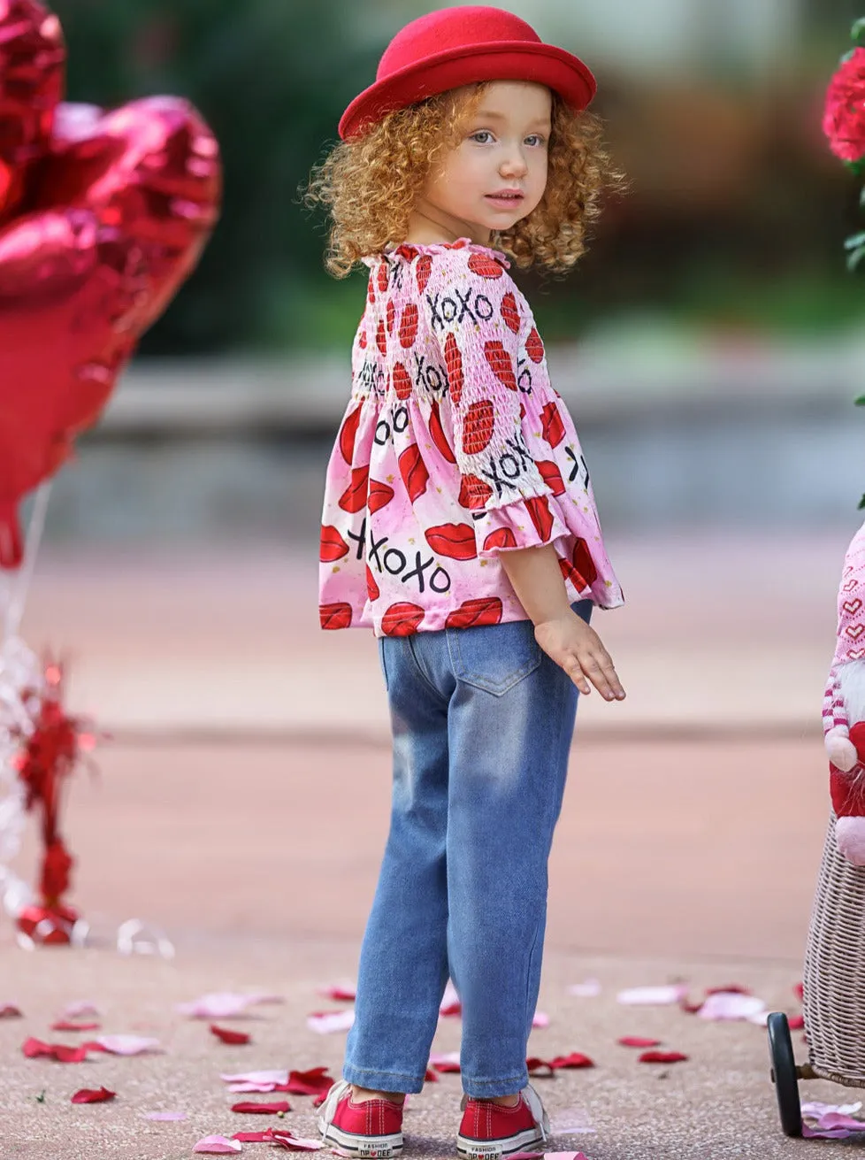 Smooches Sequin Patched Jeans Set