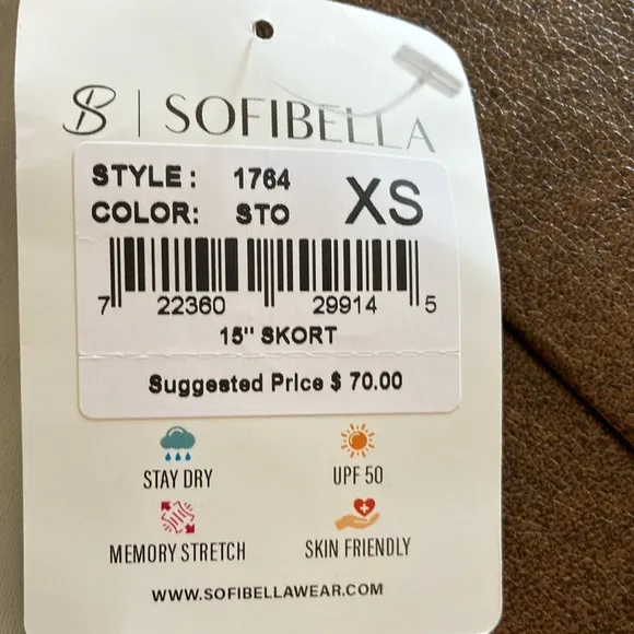 Sofibella Tennis/Golf/Pickleball Skort, XS, NWT!