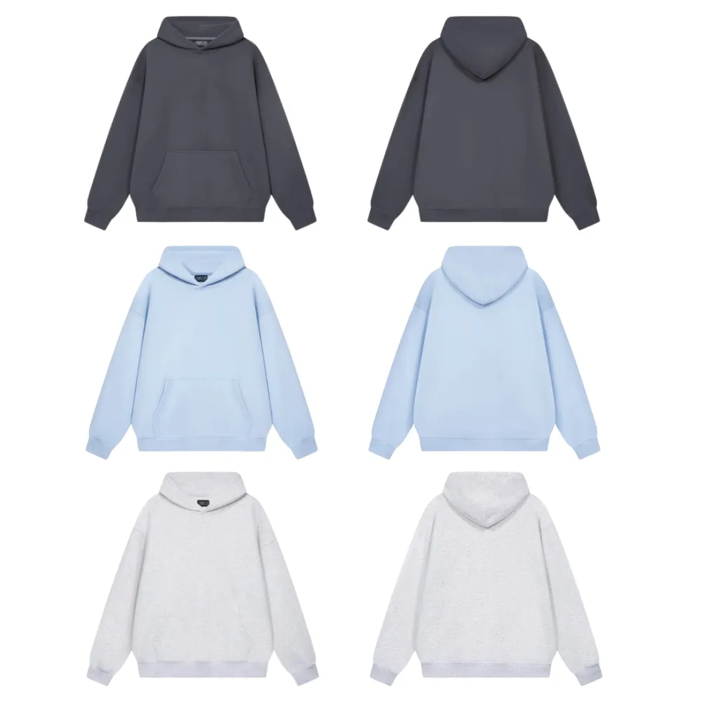 Solid Color No Drawstring Hoodie