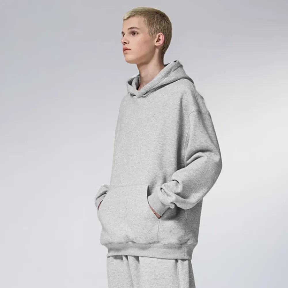 Solid Color No Drawstring Hoodie