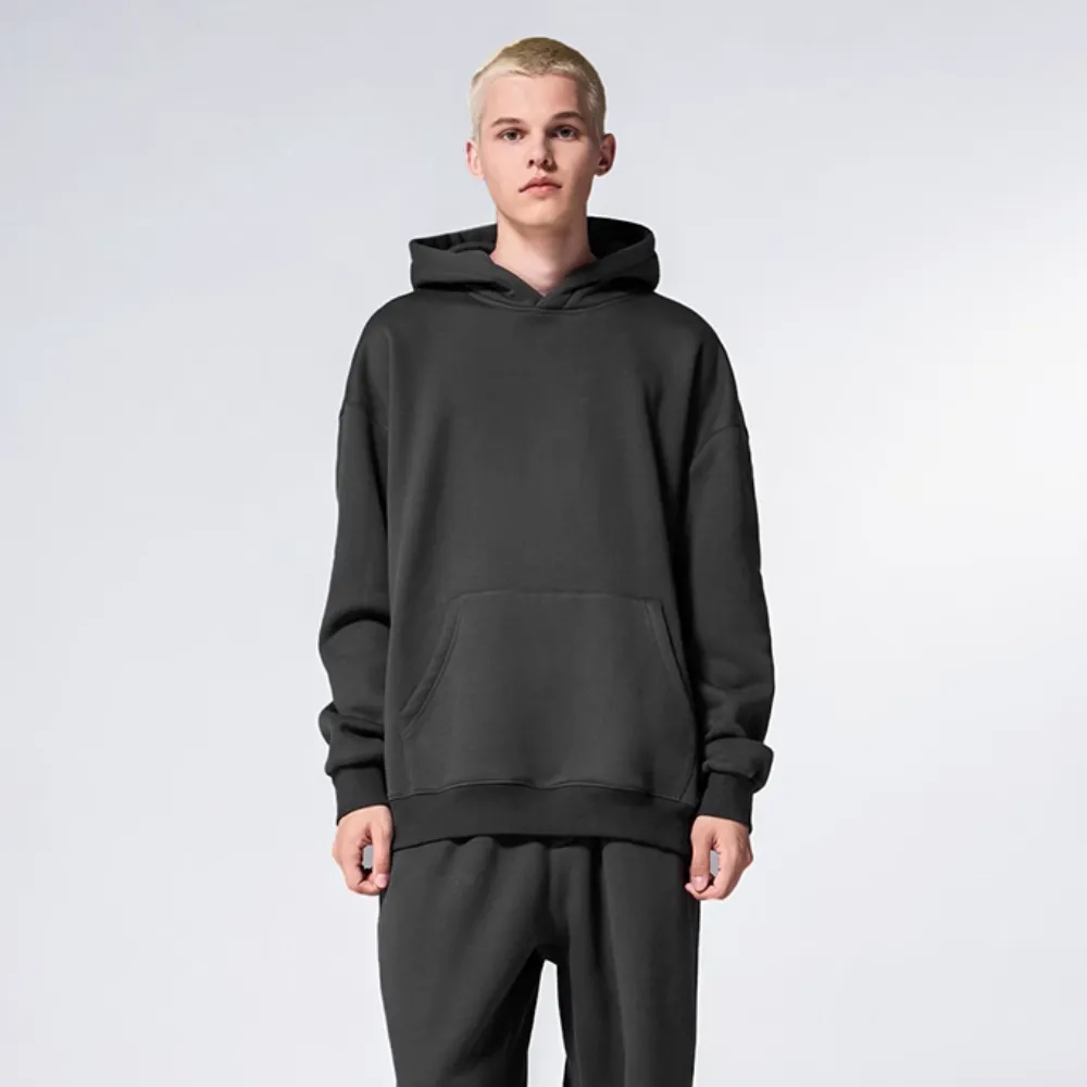 Solid Color No Drawstring Hoodie