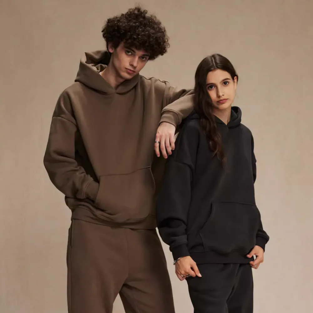 Solid Color No Drawstring Hoodie