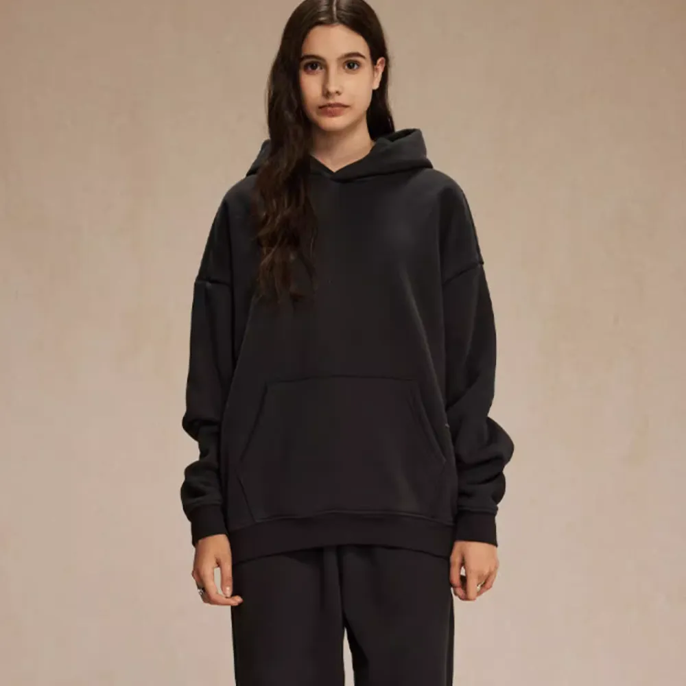 Solid Color No Drawstring Hoodie