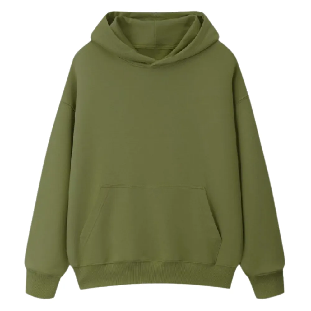 Solid Color No Drawstring Hoodie