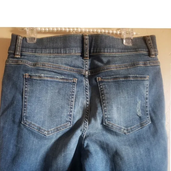 SPANX Jeans Womens M Vintage Indigo Straight Leg  Stretch Waist Comfy Pants NWT