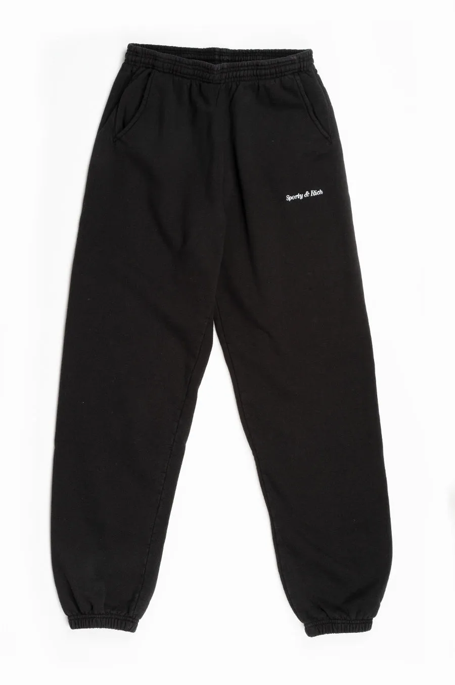 SPORTY AND RICH CLASSIC LOGO SWEATPANTS BLACK