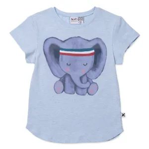 Sporty Elephant Tee- Light Blue Marle