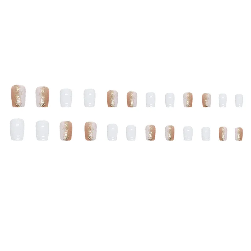 Square white nude gold in the middle