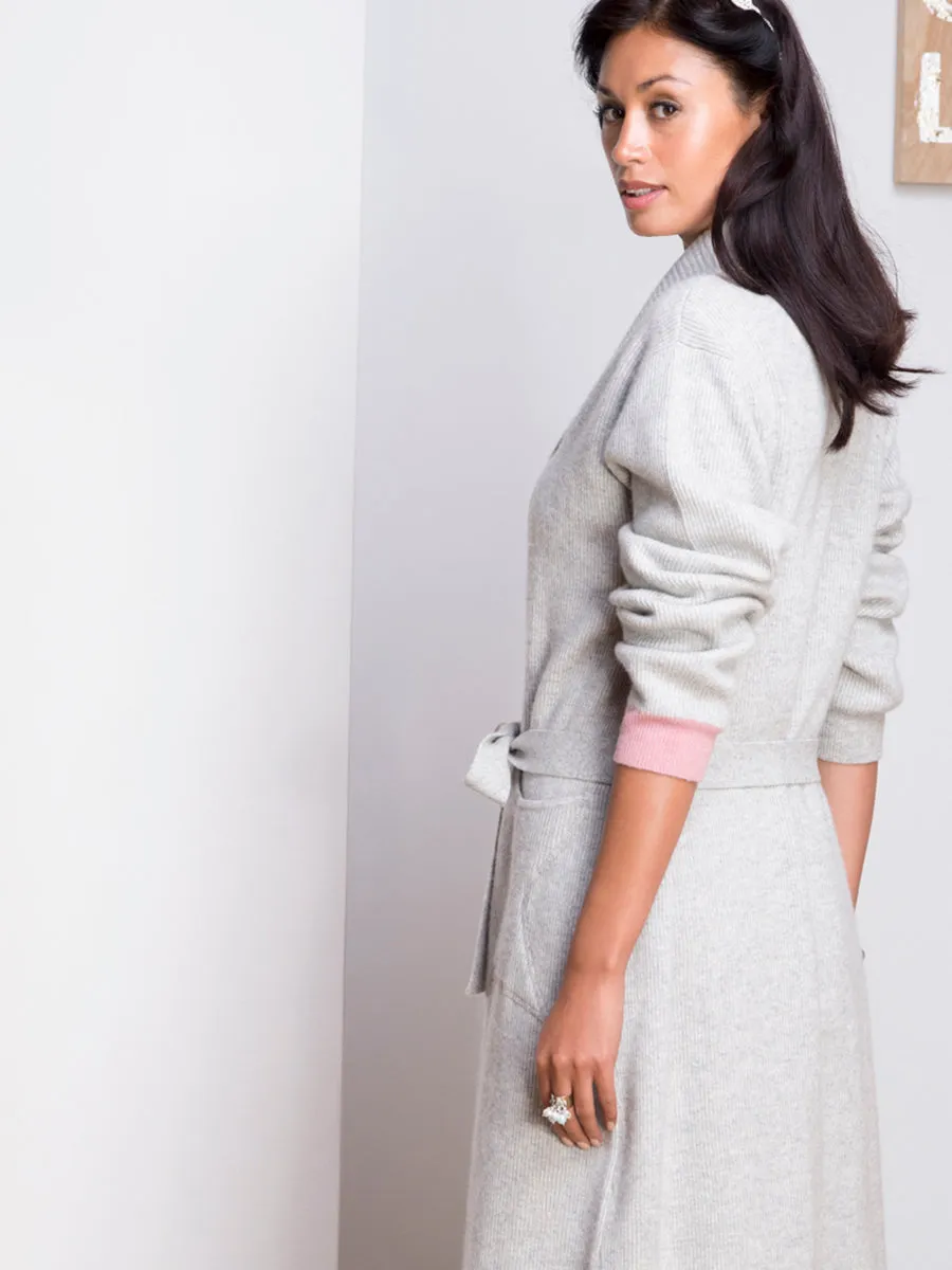 Star Print Cashmere Belted Cardigan