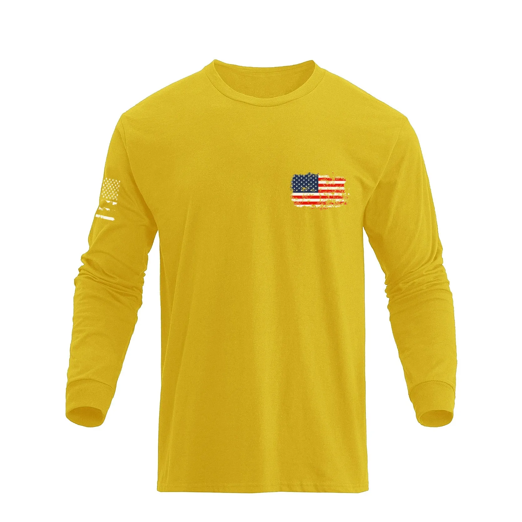 STATUE OF LIBERTY USA FLAG GRAPHIC LONG SLEEVE T-SHIRT